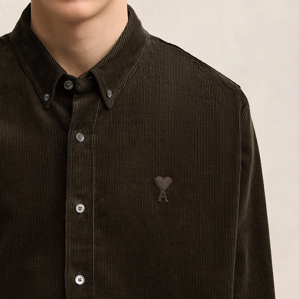 AMI Paris Cotton-Corduroy Classic Fit Shirt - S